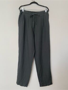 Mes Soeurs et Moi Linen Charcoal Grey Pants Long Flowy Drawstring size XL